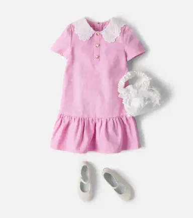 Self-Portrait Kids Denim dress | Thumbnail 4