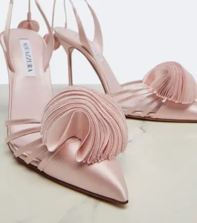 Aquazzura Wild Bloom floral-appliqué satin mules | Thumbnail 4 Aquazzura Wild Bloom floral-appliqué satin mules | Thumbnail 4
