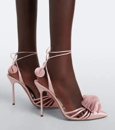Aquazzura Wild Bloom floral-appliqué satin mules | Thumbnail 6 Aquazzura Wild Bloom floral-appliqué satin mules | Thumbnail 6