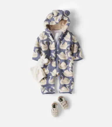 Konges Slojd Konges Sløjd Baby Jody hooded printed teddy onesie | Thumbnail 4