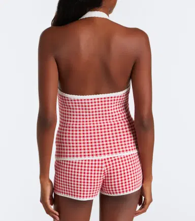 Posse Micah gingham halterneck top | Thumbnail 2