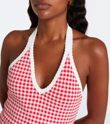 Posse Micah gingham halterneck top | Thumbnail 5