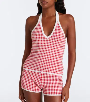 Posse Micah gingham halterneck top | Thumbnail 6