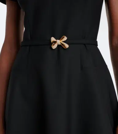Oscar de la Renta Belted embellished wool-blend midi dress | Thumbnail 2 Oscar de la Renta Belted embellished wool-blend midi dress | Thumbnail 2