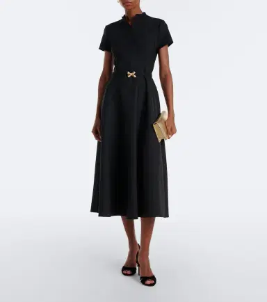 Oscar de la Renta Belted embellished wool-blend midi dress | Thumbnail 4 Oscar de la Renta Belted embellished wool-blend midi dress | Thumbnail 4