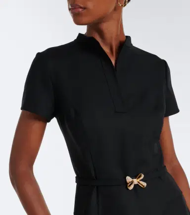 Oscar de la Renta Belted embellished wool-blend midi dress | Thumbnail 5 Oscar de la Renta Belted embellished wool-blend midi dress | Thumbnail 5