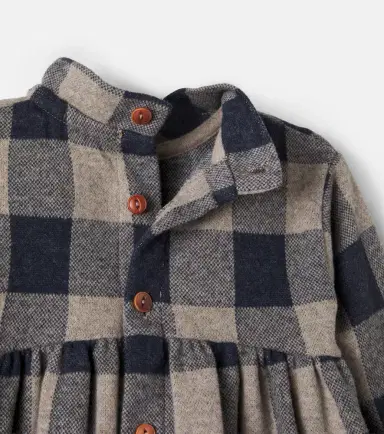 1 + in the Family Baby Perugia checked flannel dress | Thumbnail 2
