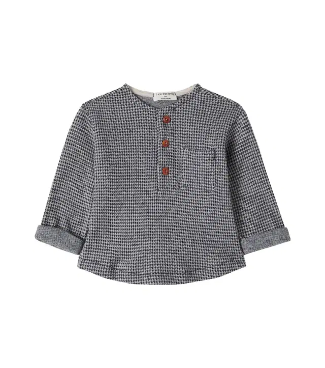 1 + in the Family Baby Nuoro houndstooth cotton-blend top