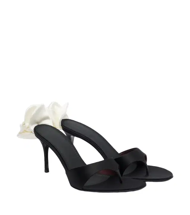 Magda Butrym Floral-appliqué satin thong sandals