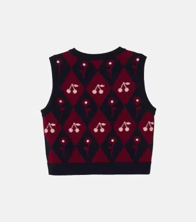 Bonpoint Maelle argyle wool sweater vest | Thumbnail 2