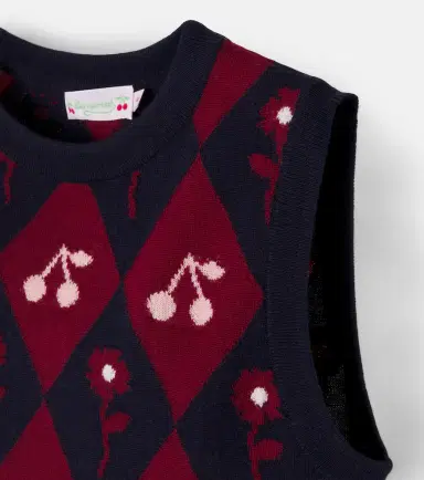 Bonpoint Maelle argyle wool sweater vest | Thumbnail 3