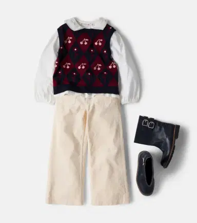Bonpoint Maelle argyle wool sweater vest | Thumbnail 4
