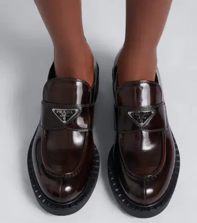Prada Chocolate leather loafers | Thumbnail 6