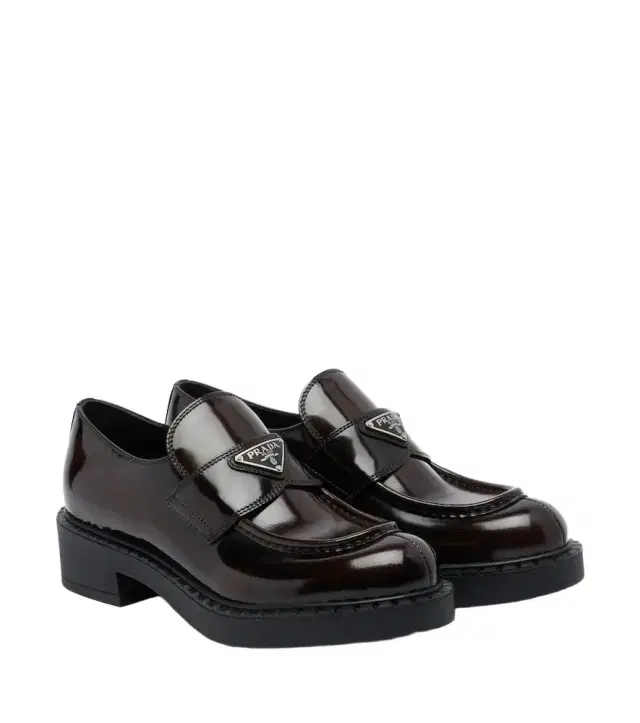 Prada Chocolate leather loafers