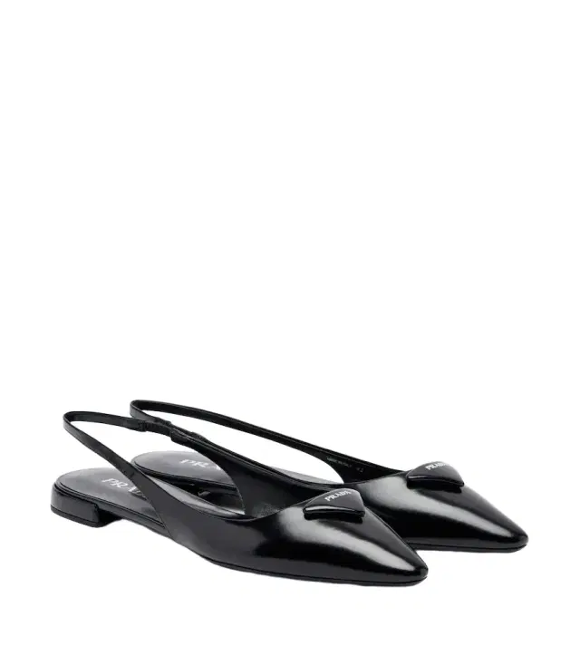 Leather slingback ballet flats