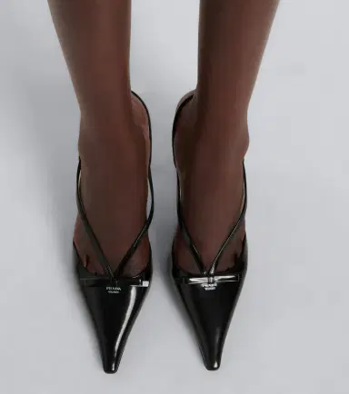 Prada Leather slingback pumps | Thumbnail 6