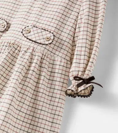 La Coqueta Tessa bow-detail checked cotton dress | Thumbnail 2