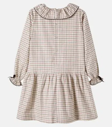 La Coqueta Tessa bow-detail checked cotton dress | Thumbnail 3