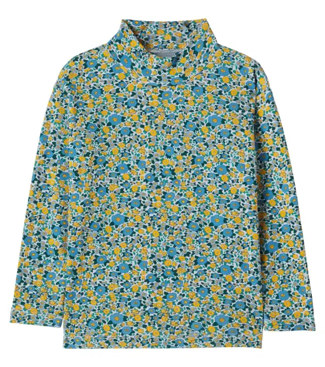 Tinycottons Floral ribbed-knit cotton-blend top