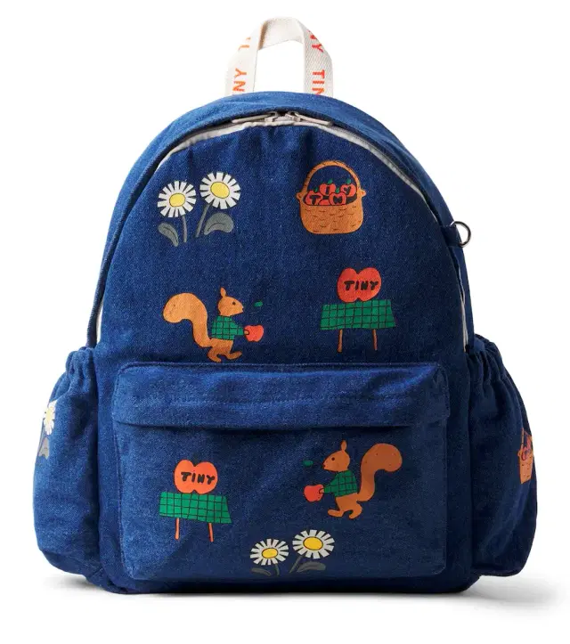 Tinycottons Tiny Apples printed denim backpack