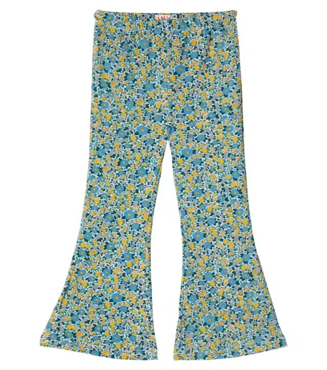 Tinycottons Floral cotton-blend flared pants