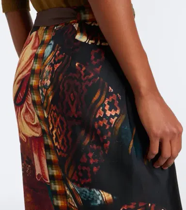 Dries Van Noten Printed silk wrap skirt | Thumbnail 3