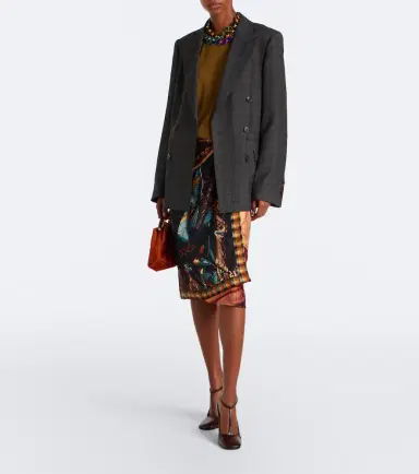 Dries Van Noten Printed silk wrap skirt | Thumbnail 4