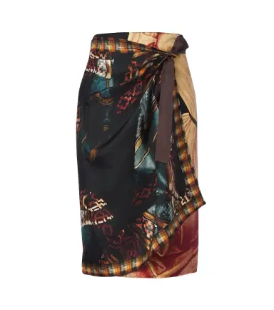 Dries Van Noten Printed silk wrap skirt | Thumbnail 1