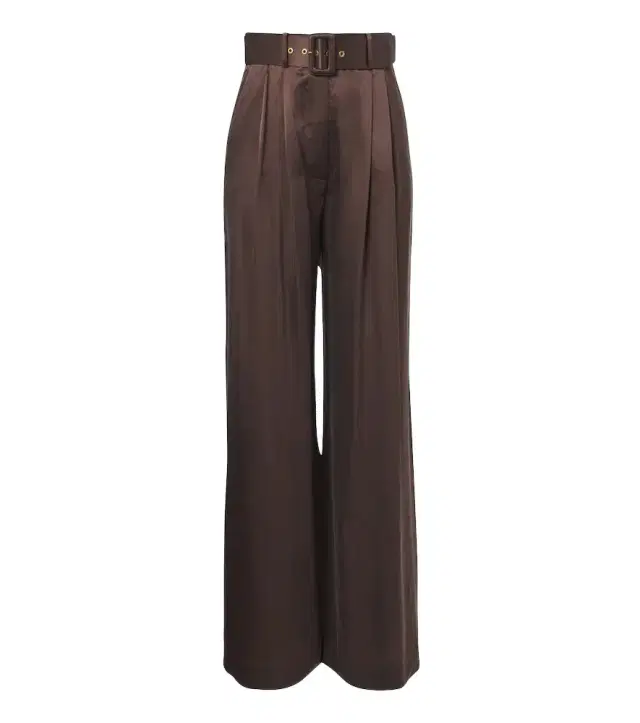 Zimmermann Belted pleated silk satin wide-leg pants