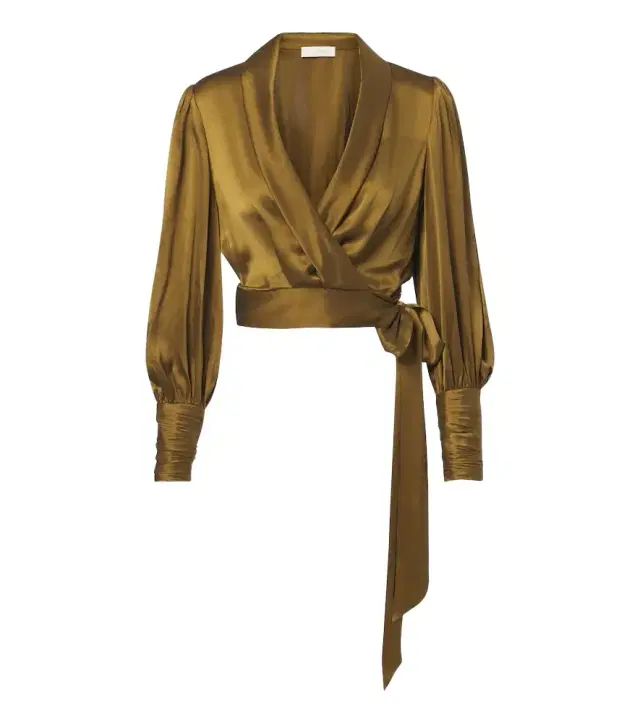 Zimmermann Silk satin wrap top