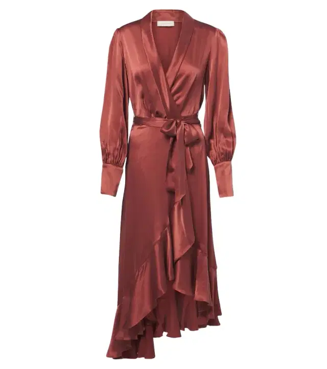 Zimmermann Silk satin wrap dress