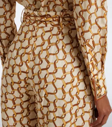 Zimmermann Belted printed linen wide-leg pants | Thumbnail 3