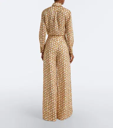 Zimmermann Belted printed linen wide-leg pants | Thumbnail 6