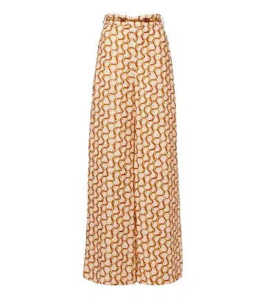 Zimmermann Belted printed linen wide-leg pants | Thumbnail 1