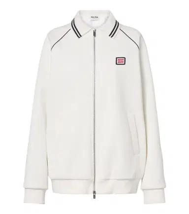 Miu Miu Cotton piqué blouson jacket | Thumbnail 1