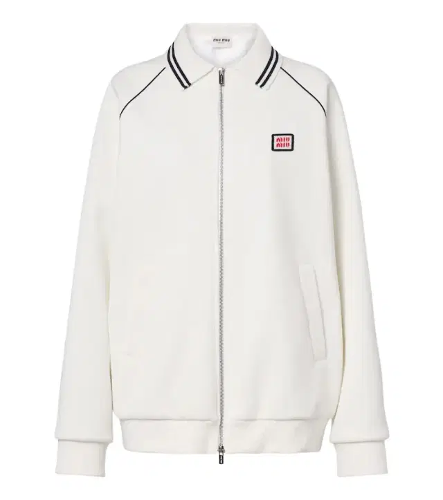 Miu Miu Cotton piqué blouson jacket