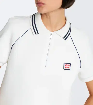 Miu Miu Cotton piqué polo dress | Thumbnail 4