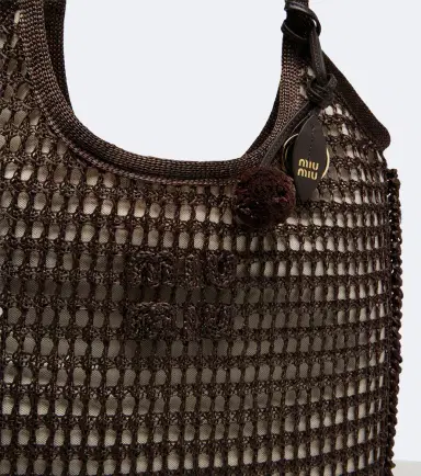 Miu Miu Ivy crochet raffia-effect shopper | Thumbnail 4 Miu Miu Ivy crochet raffia-effect shopper | Thumbnail 4