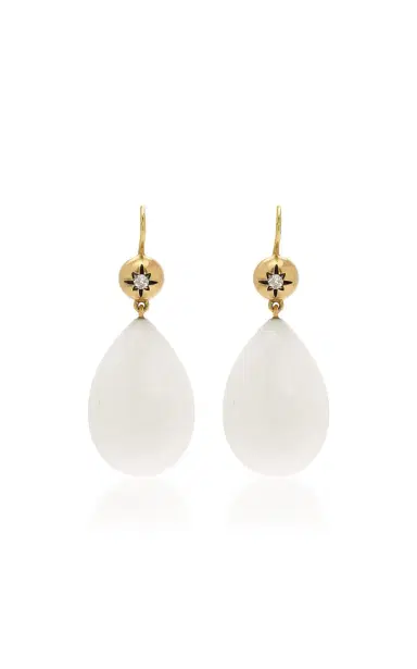 Sylva & Cie 18K Yellow Gold Twinkle Cocholong Drop Earrings | Thumbnail 1
