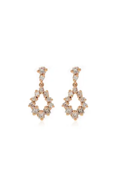 Suzanne Kalan 18kr Princess Diamond Gradual Pear Shaped Drop Earrings | Thumbnail 1 Suzanne Kalan 18kr Princess Diamond Gradual Pear Shaped Drop Earrings | Thumbnail 1