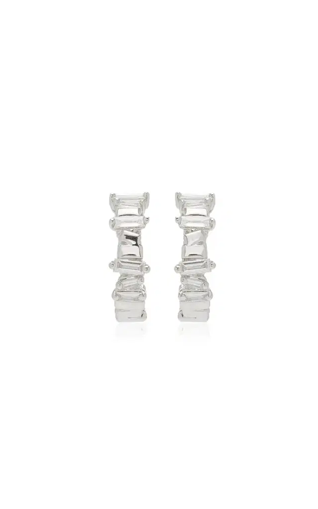 18kw Classic Diamond Gold Huggie Earrings
