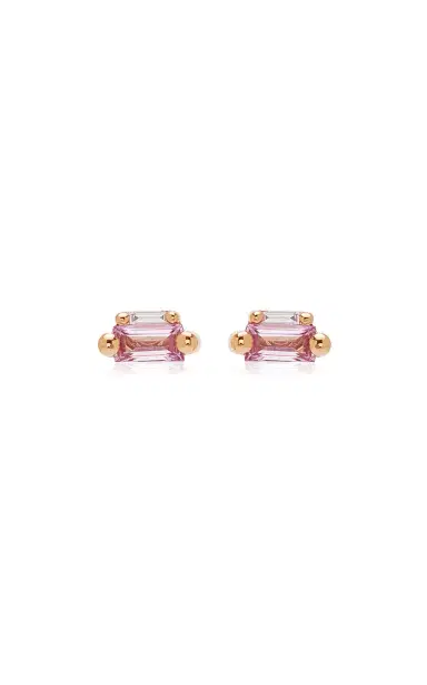 Suzanne Kalan 18kr Bold Pink Sapphire Mini Stud Earrings | Thumbnail 1