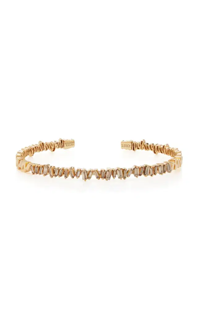 18kr Classic Champagne Diamond Bangle Bracelet