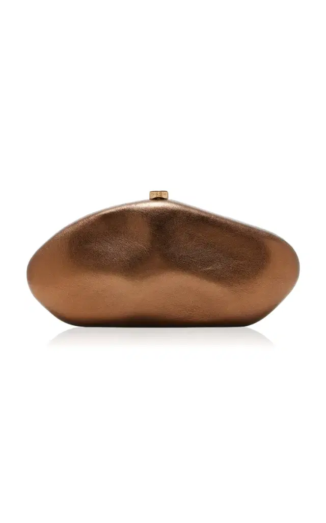 Cult Gaia The Caldera Metallic Leather Clutch