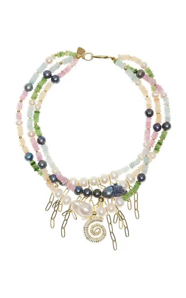 Pastel Seashell Triple Gemstone Becharmed Choker