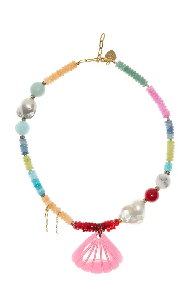 Ruby Mermaid Rainbow Necklace
