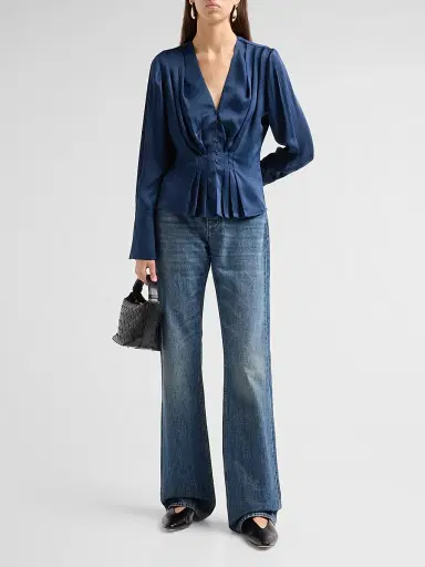 Favorite Daughter Women's The Romance Satin Pleated Top | Thumbnail 2