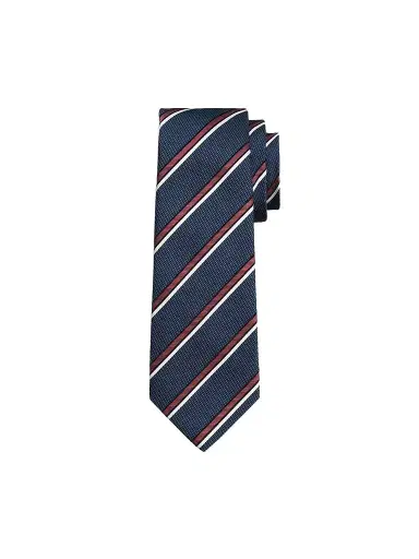 Kiton Men's Striped Silk Tie - Navy Red | Thumbnail 1