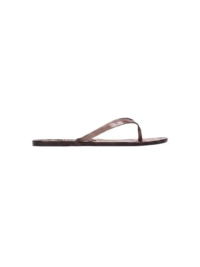 Black Suede Studio Women's Crystal PVC Flip Flops - Brown Zebra Pvc - Size 11