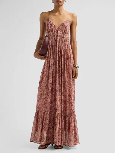 Ba&sh Women's Agnes Floral Maxi Dress - Rose - Size Large | Thumbnail 2